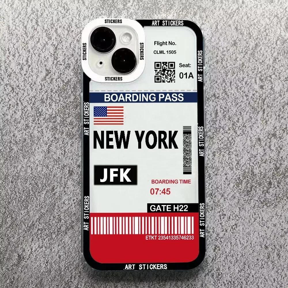 Color: Gold, Material: PVC - World City Travel Ticket Label Phone Case For Samsung Galaxy S10 S20 S21 S22 S23 S24 FE Plus Ultra Note 20 New York Paris