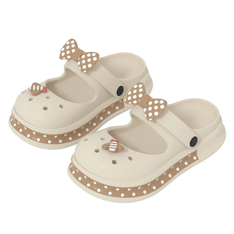 Color: Grape, Shoe Size: 3 - Casual Platform Slippers Women Home Flat Summer Cute Bow Designer Shoes Girls Fashion Popular Footwear House Lovely Thick Bottom