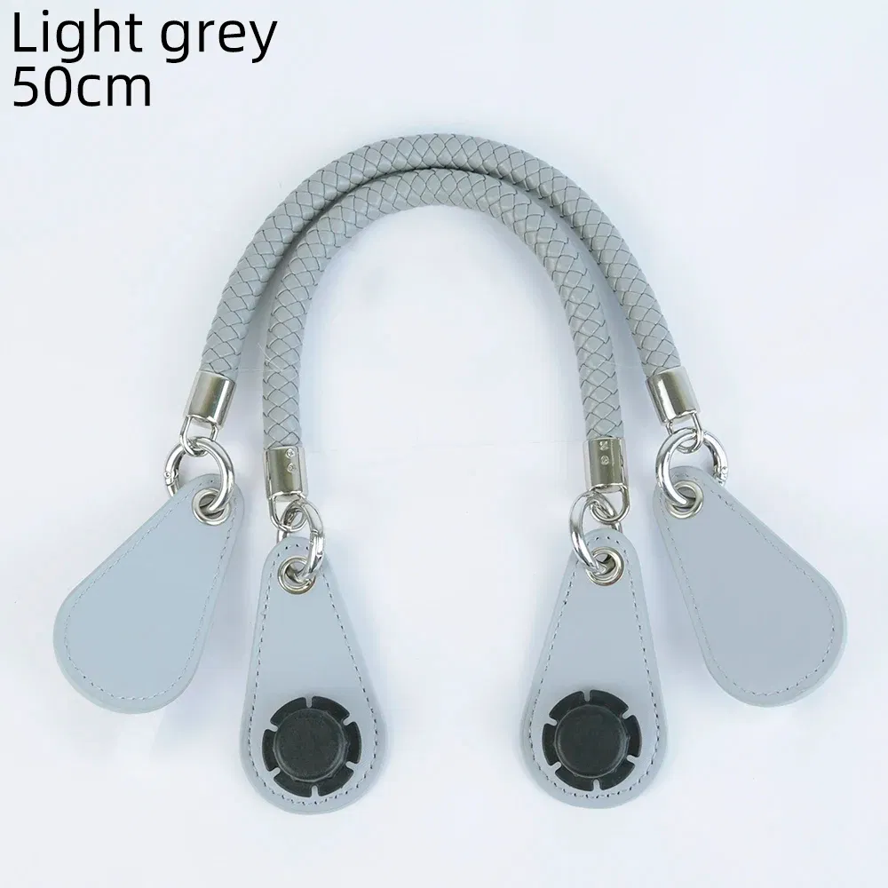 Color: Light Grey, Ships From: CHINA - 2025 Obag PU Woven braided leather Rope Handles strap belt for O Bag accessoires Tote Bag Women's Bag Accessories