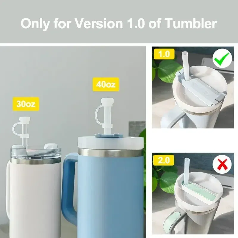 Color: Light Grey - Silicone Spill Proof Compatible for Stanley Cup 1.0 40oz/ 30oz Tumbler Water Cup Anti Leakage Accessories Stopper Sets of 3/6