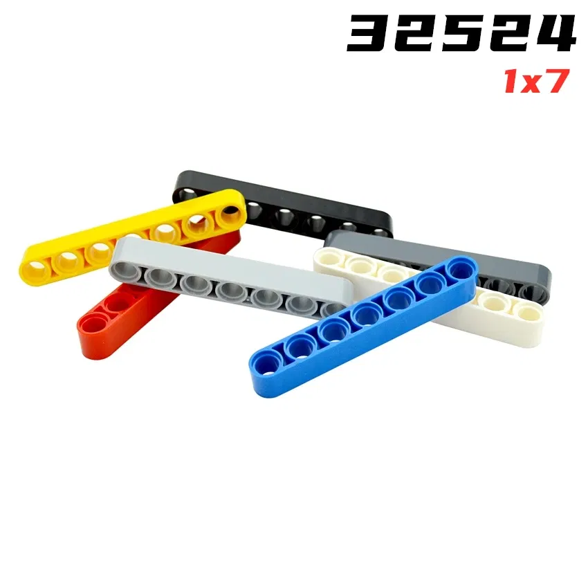 Color: Lime - Rainbow Pig MOC Parts 32524 High-tech Liftarm Beam 1 x 7 Thick Building Blocks Classic Brand Kids DIY Educational Spare Toys