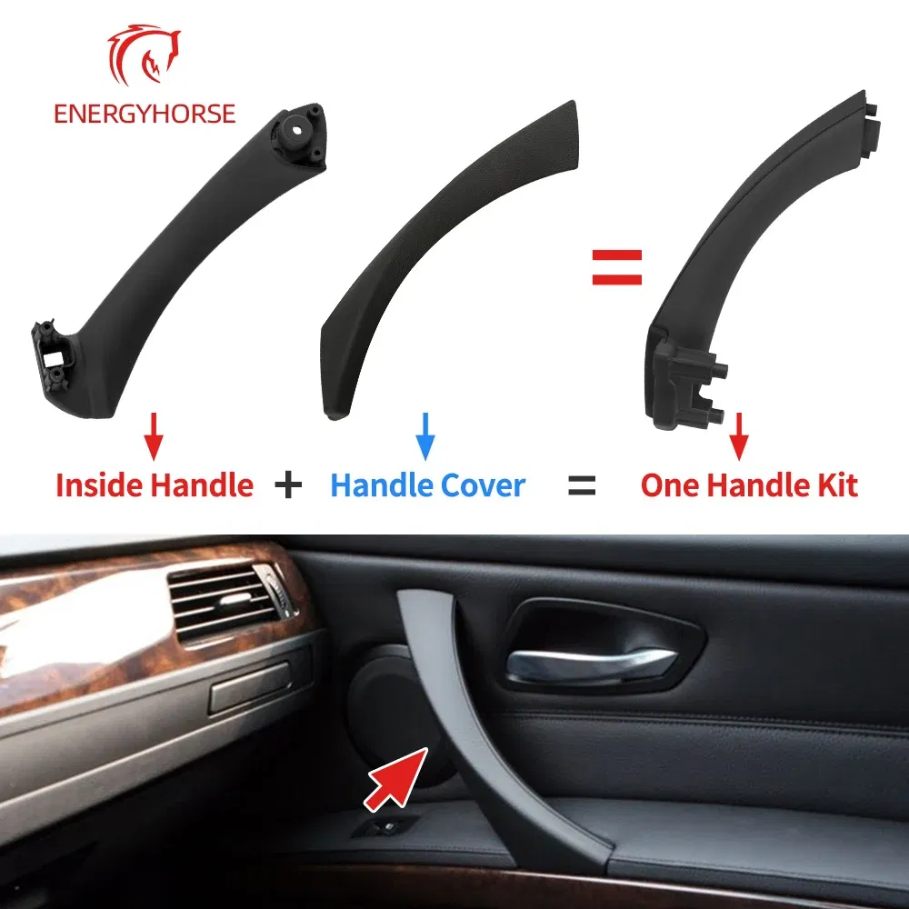Color: Beige - Car Inner Handle Interior Door Panel Pull Trim Cover Black Left Right for BMW 3 Series E90 E91 316 318 320 325 328