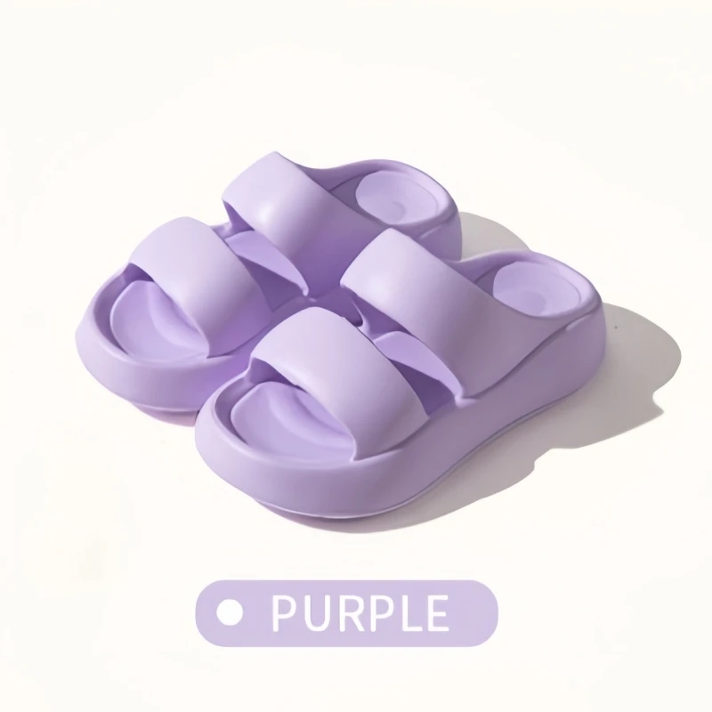 Color: Lavender, Shoe Size: 38 - Summer Women EVA Slippers Men 2024 Bathroom Non-Slip Slides Girl Outdoor Beach Casual Sandals Couple Soft Thick Soled Flip Flops