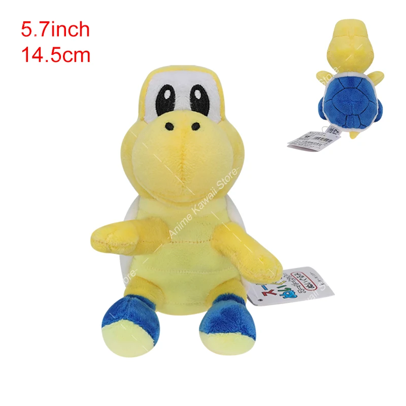 Color: FireBrick - Super Mario Plush Toy Koopa Troopas Red Green Turtle Tortoise Kawaii Dry Bones Stuffed Animal Doll for Children Christmas Gifts