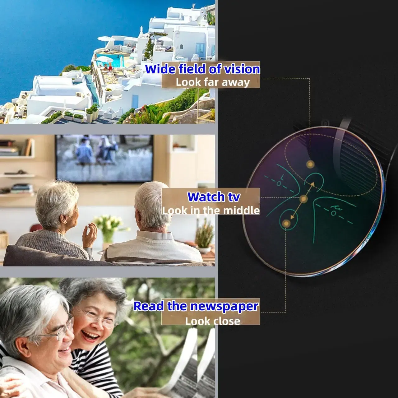 Lenses Color: green, Lens Index: 1.56 - FIRADA 1.56 1.61 1.67 1.74 HMC Anti-reflection Anti-scratch Aspherical Progressive Multi-focus Optical Prescription Glasses Lens