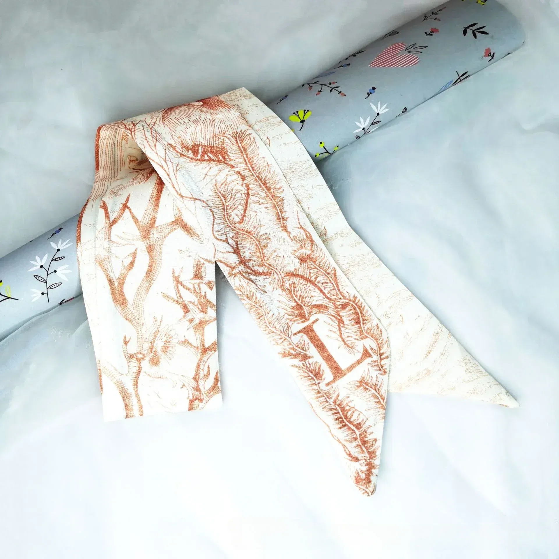 Color: PURPLE, Size: XXS - Fashion Skinny Scarf Women Luxury letter Printing Tie Bag Handle Ribbon Hair Band Women's Headscarf New Lady Design Silk Scarves