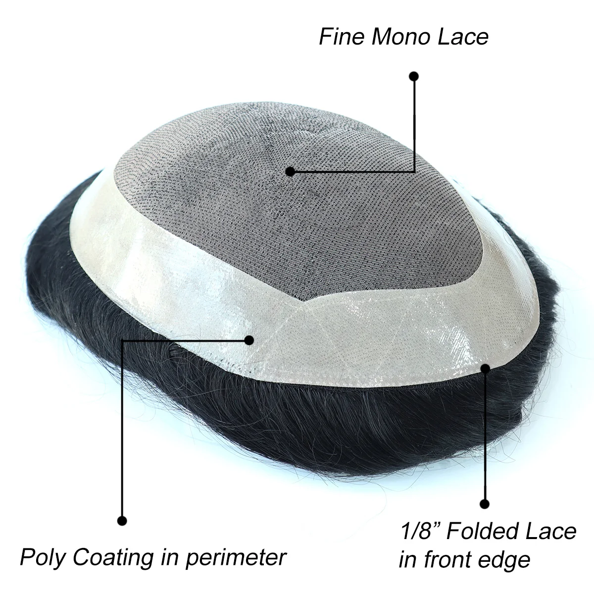Toupee Color: 1b#, Toupee Density: 130%, Length: 6 inches, Ships From: CN, Toupee Size: 7x9, Toupee Design: free - Hywel 6 Inches Fine Mono Men Toupee Hair Men's Capillary Prosthesis Men's Wigs Replacement System Hair Natural Black Hair Units