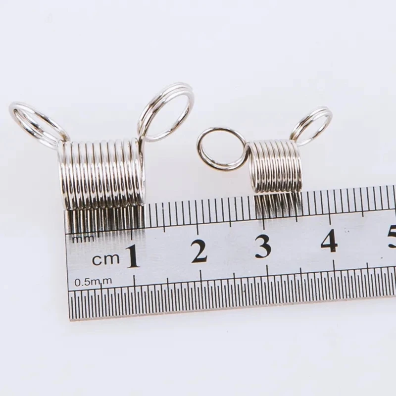 Color: Silver - 10 Pcs Stainless Steel Bead Stopper Mini Spring Clamps Creative Bead Line End Clasps Jewelry Making Accessories Durable