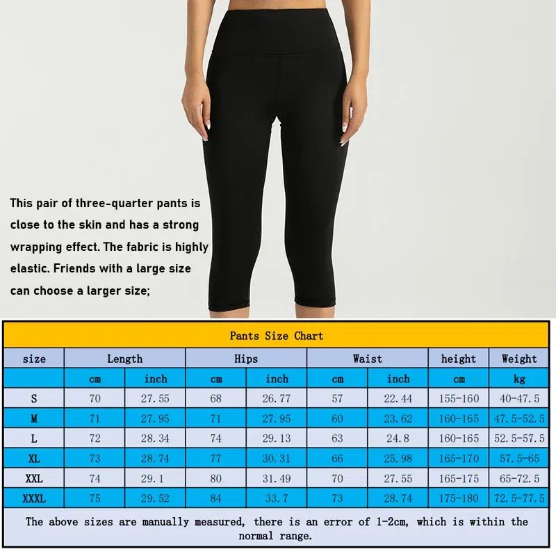Color: GRAY, Size: L - Women's Yoga Pants High Waist Capri Pants 3/4 Leggings Exercise Seamless Abdomen Running Fitness Tights Gym