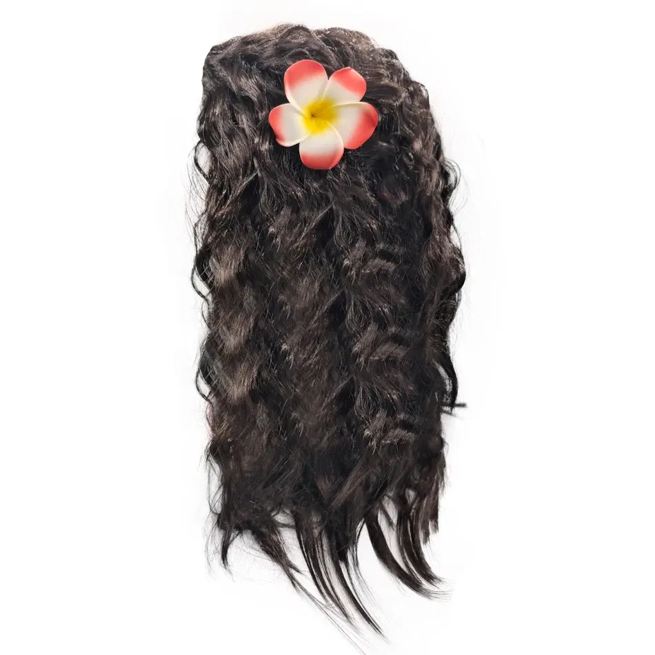 Color: Orange - Girls Moana Garland Flower Wreath Headdress Kid Adult Princess Costume Cosplay Vaiana Floral Headgear Wig