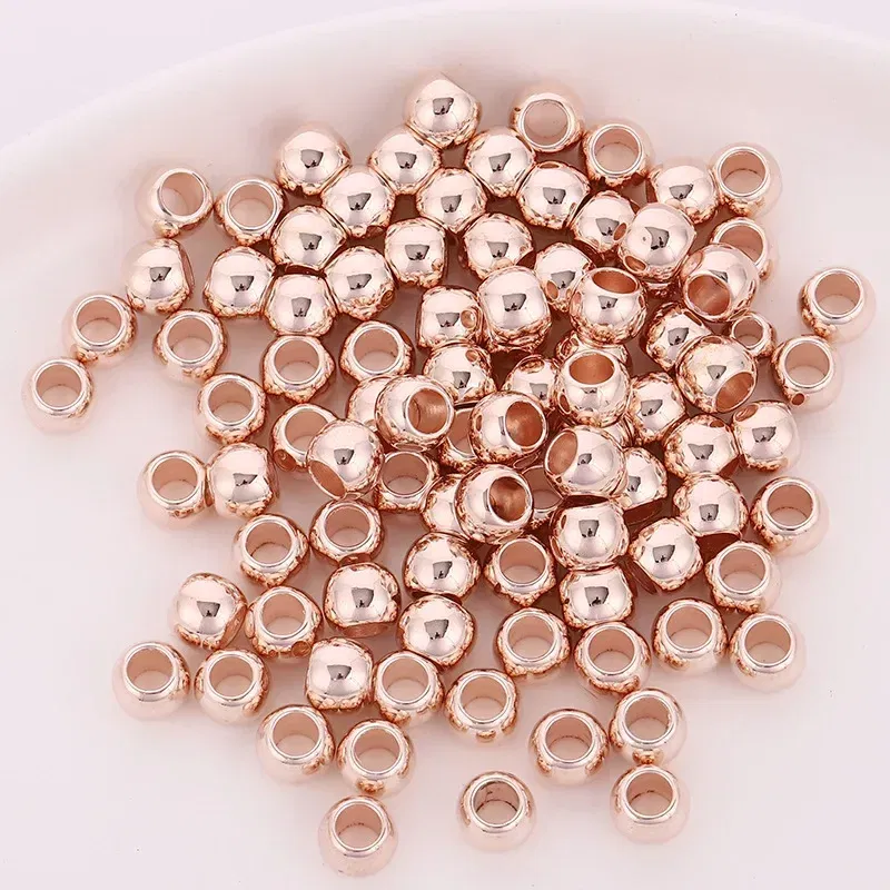 Color: light yellow - 50pcs 8mm Gold Silver Hair Braids Beads Glossy Hair Dreadlocks Hair Ring Braid Dread Dreadlock Beads Cuffs Clips Styling Tools