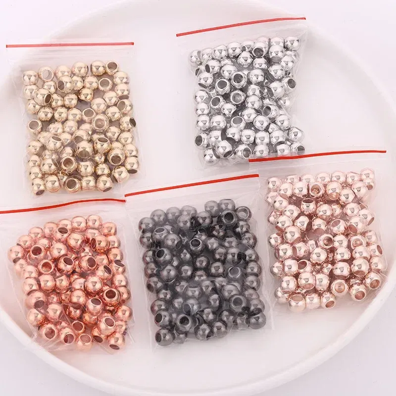 Color: light yellow - 50pcs 8mm Gold Silver Hair Braids Beads Glossy Hair Dreadlocks Hair Ring Braid Dread Dreadlock Beads Cuffs Clips Styling Tools