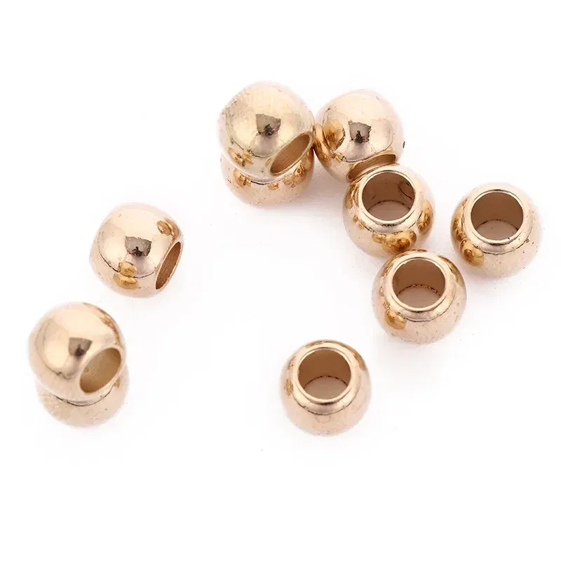 Color: light yellow - 50pcs 8mm Gold Silver Hair Braids Beads Glossy Hair Dreadlocks Hair Ring Braid Dread Dreadlock Beads Cuffs Clips Styling Tools