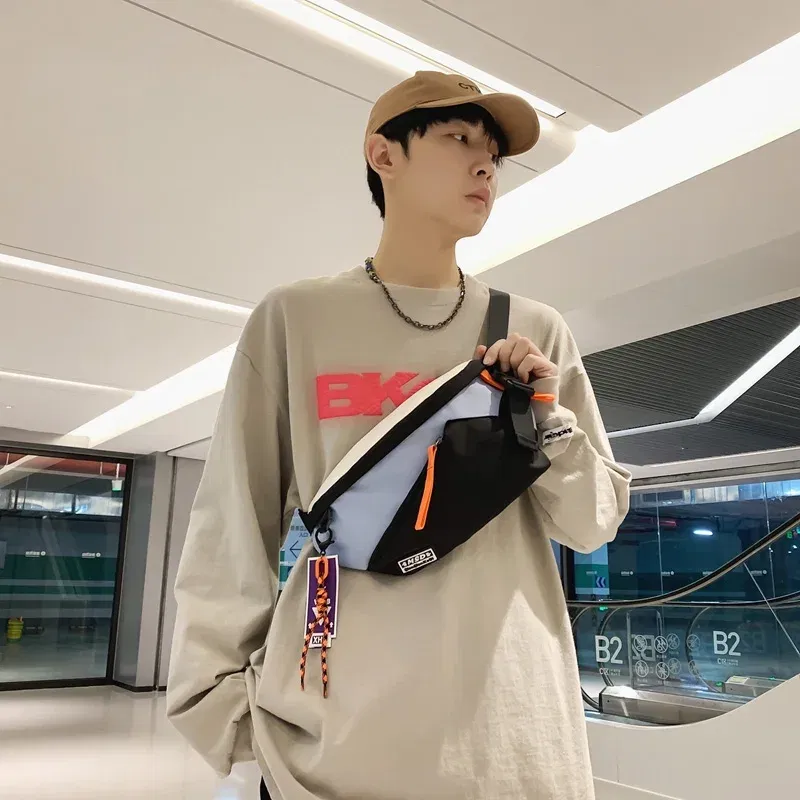 Color: black - Chest Rig Bag Women Fanny Pack Streetwear Chest Bags Multi-function Unisex Nylon Hip hop Waist Bag Phone pocket