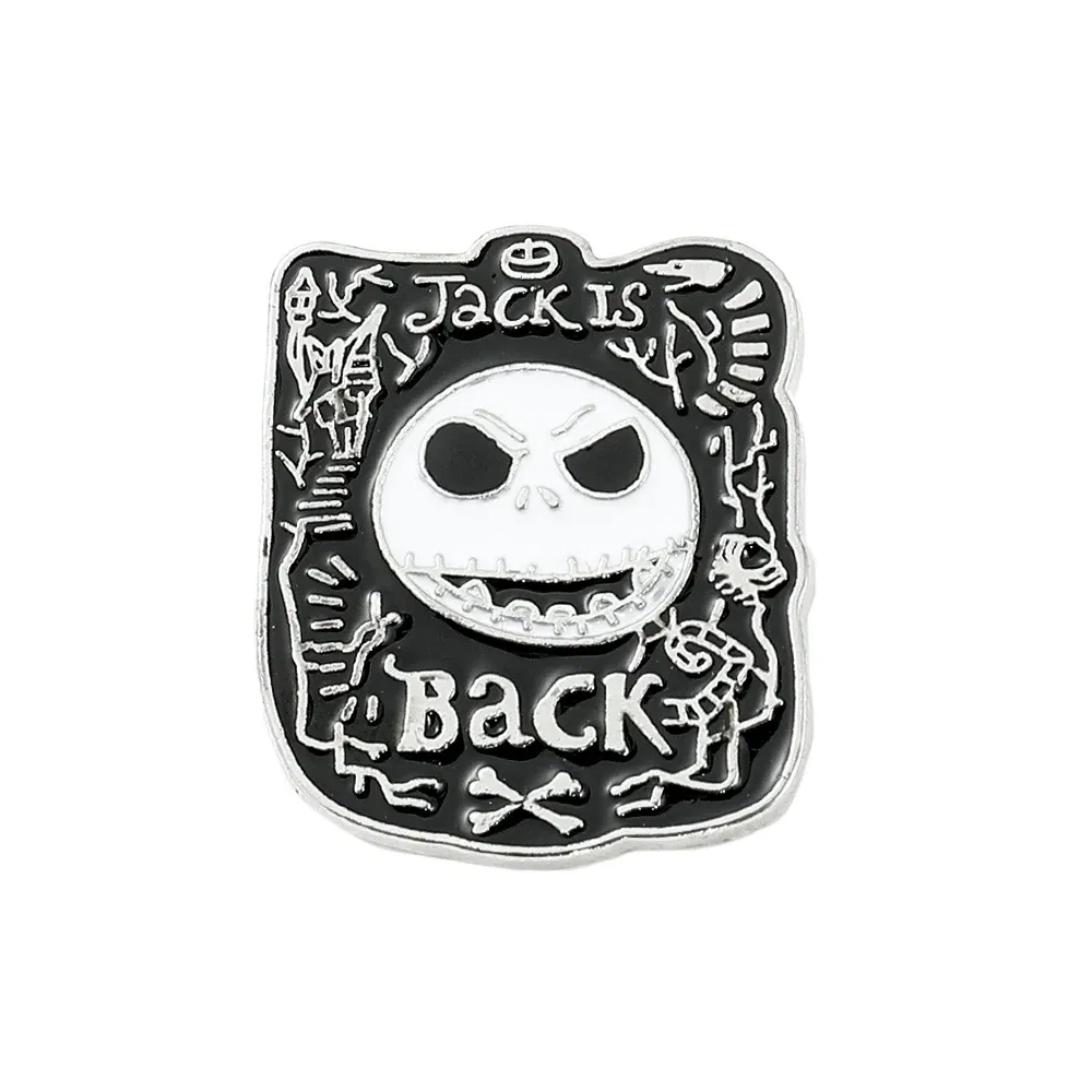 Metal color: Antique Silver Plated, Ships From: CHINA - Disney The Nightmare Before Christmas Enamel Pin Cartoon Figure Sally Jack Skellington Metal Badge Brooch Kawaii Accessories