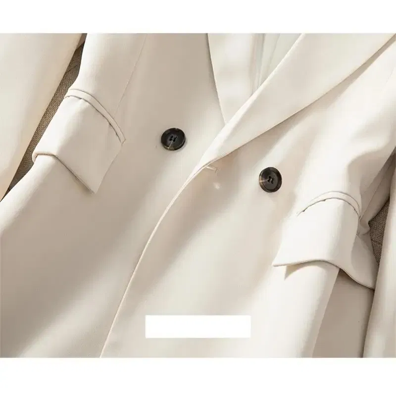 Color: Khaki, Size: M, Ships From: CHINA - High End Office Professional Women's Blazer Pants 2-Piece Set Fall Fashion Long Female Jacket Over Business Suit Casual Trousers