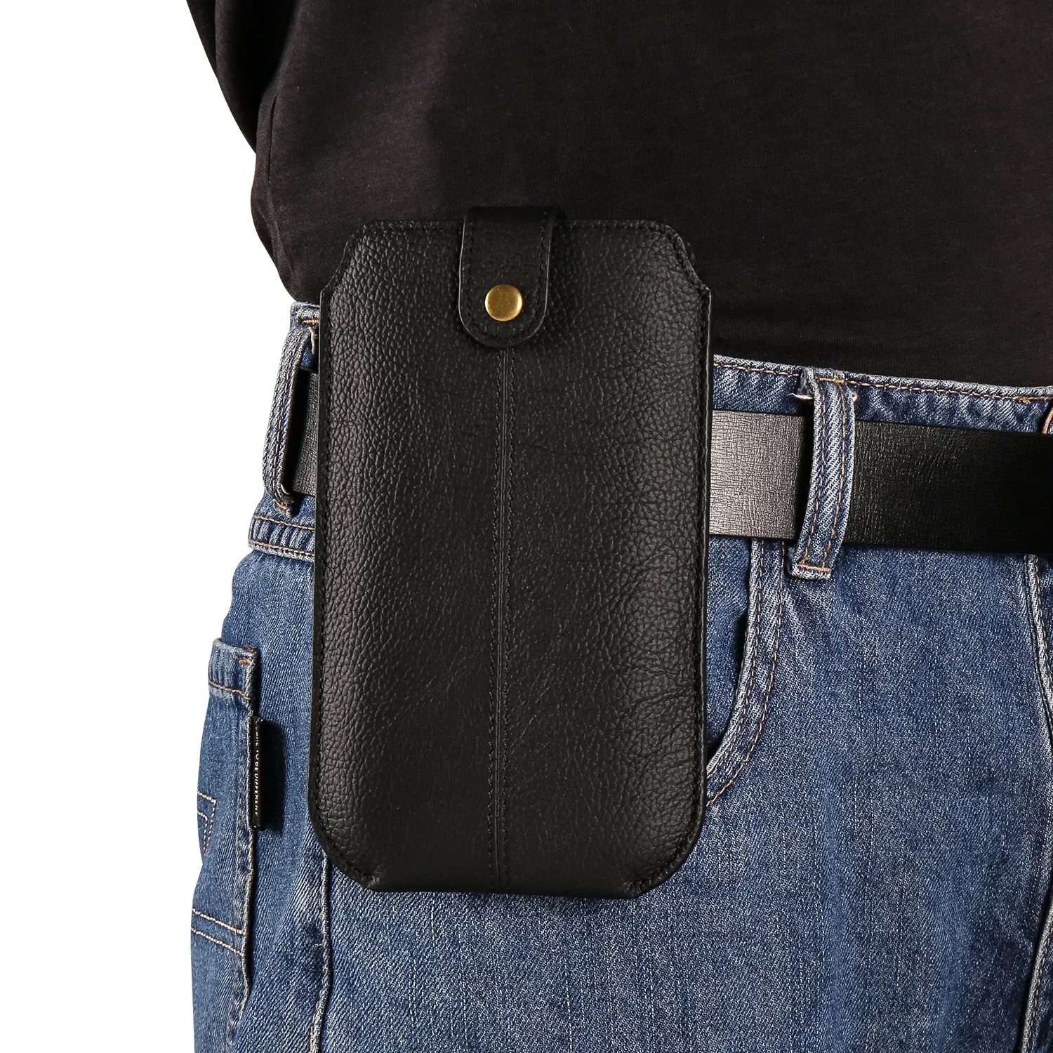 Color: Beige, Material: Nylon - Real Genuine Leather Mobile Phone Pouch Belt Clip Case For Samsung Galaxy S24 S23 FE S22 A53 A54 A55 Men Waist Bag Holster Cover