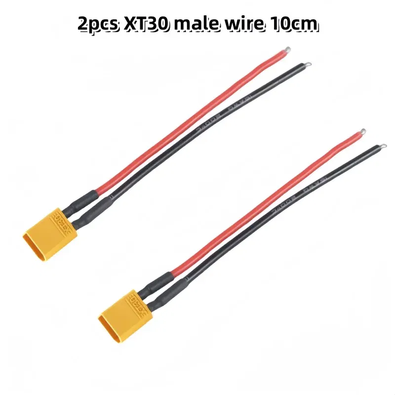 Color: Red - XT30 Pigtail Plug Male and Female Connector with 100mm 16AWG Tinned Wire Cable for RC Fixed wing Lipo Battery FPV Drone charger