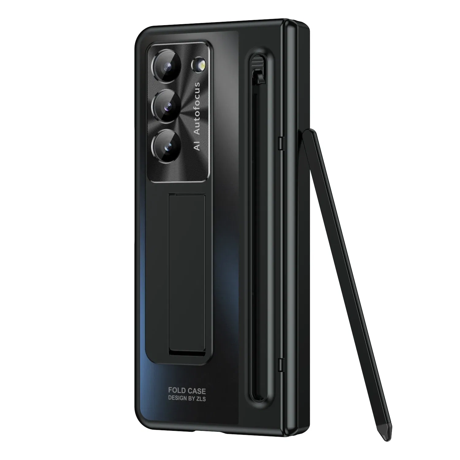 Color: Claret, Material: aluminum - Touch Pen Case For Samsung Galaxy Z Fold 6 5 4 3 Skin Friendly Folding Hinge with Elastic Wrist Band Screen Tempered Film Cover
