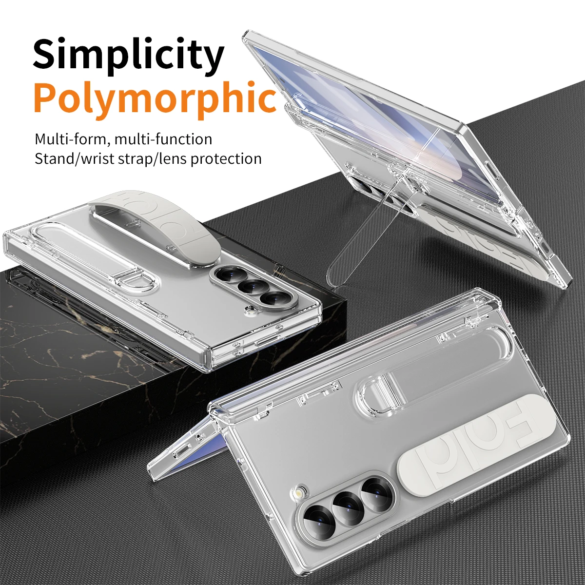 Color: Claret, Material: aluminum - Touch Pen Case For Samsung Galaxy Z Fold 6 5 4 3 Skin Friendly Folding Hinge with Elastic Wrist Band Screen Tempered Film Cover