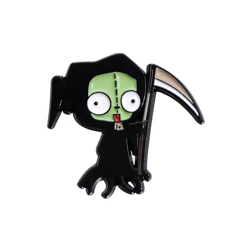 Metal color: Imitation Rhodium Plated - Cartoon Anime Brooch Enamel Pins Custom Metal Animal Badges Lapel Accessories Sweater Women Men Jewelry Gift Friends Wholesale