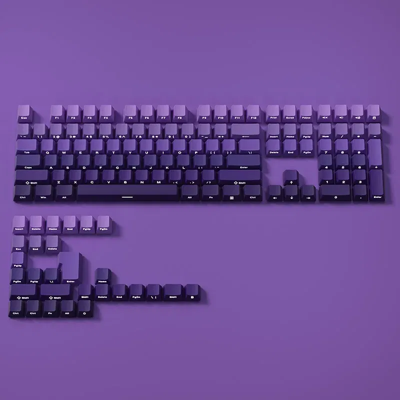 Color: Amber - Gradient Keycaps Side Printed Shine Through PBT Double Shot OEM Profile for MX Switches Gaming Keyboard