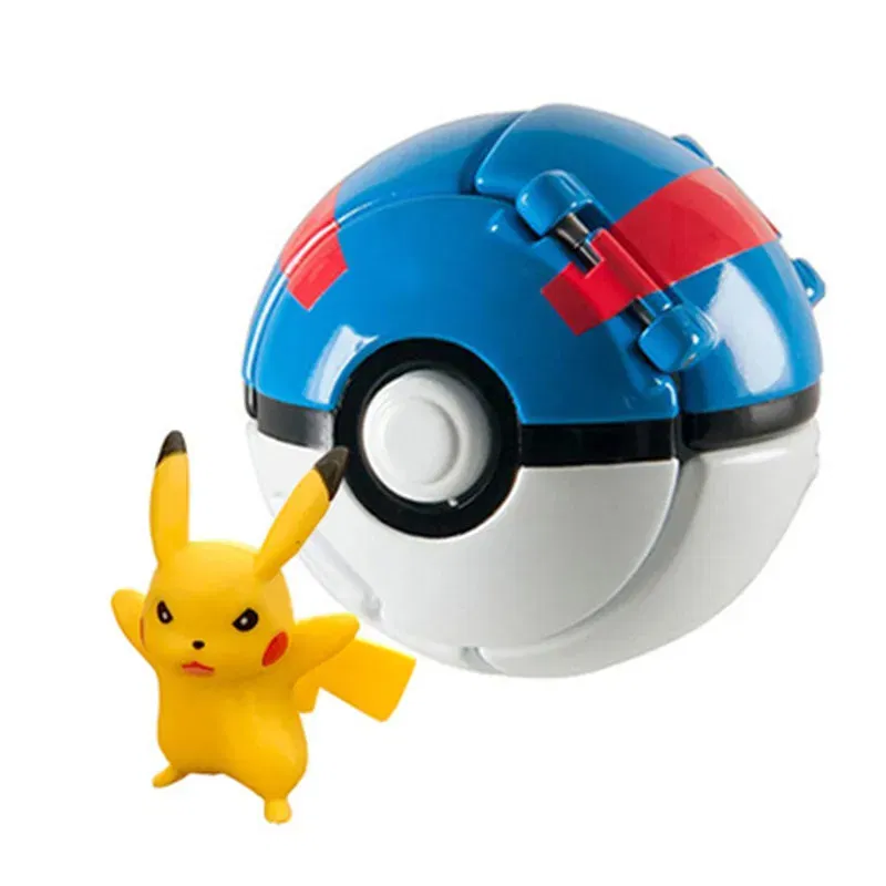 Color: Red - New Pokemon Pokeball Anime Action Figurse Pikachu Squirtle Pocket Monster Variant Pok?©mon Game Elf Ball Model Toys Kids Gift