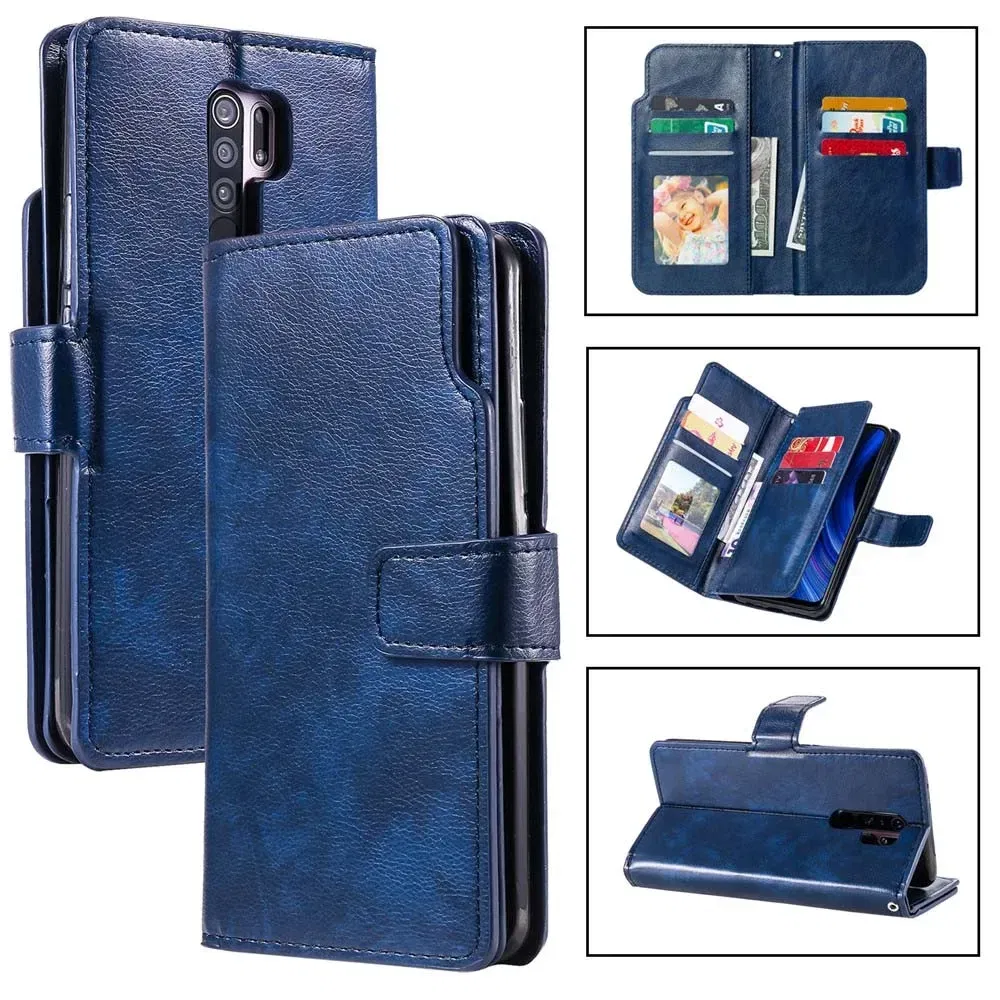 Color: Brown, Material: ABS - Flip Leather Case for Redmi Note 13 12 11 Pro 13C 9 9A 9C Wallet Card Cover For Xiaomi 13T 11T Poco X5 C65 M6 X4 Pro