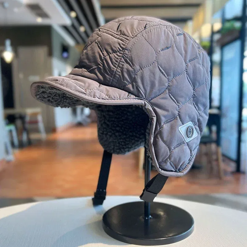 Color: Pink - Winter Men Women Trapper Aviator Trooper Earflap Warm Waterproof Ski Down Hat Bomber Cap Ear Protectors Hats Reversible Wearable