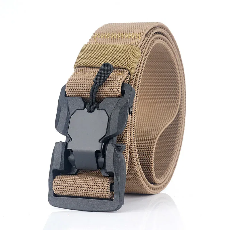 Color: Burgundy, Belt Length: 125cm, Ships From: CHINA - Military Nylon Tactical Belt for Men Women Unisex Magnetic Quick Release Buckle Army Outdoor Training Waist Belts Strap Nylon