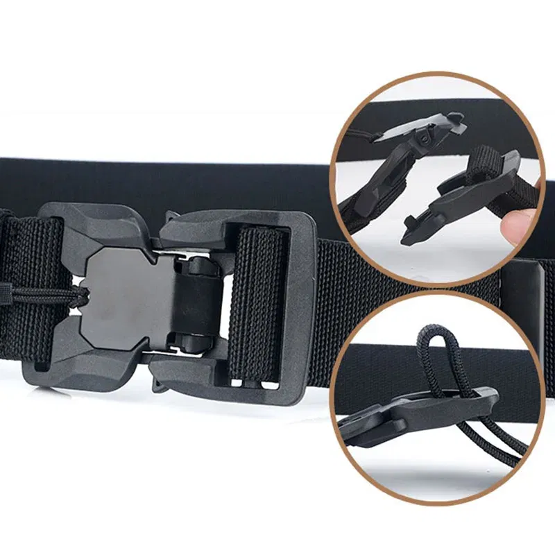 Color: Burgundy, Belt Length: 125cm, Ships From: CHINA - Military Nylon Tactical Belt for Men Women Unisex Magnetic Quick Release Buckle Army Outdoor Training Waist Belts Strap Nylon