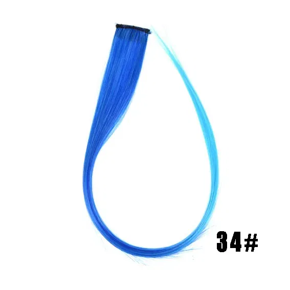 Color: T1B/4/27, Stretched Length: 22inches - Synthetic Clip-in Hair Extensions 22" Long Colorful Straight Hair Pieces Synthetic Hairpieces for Daily Festival Party