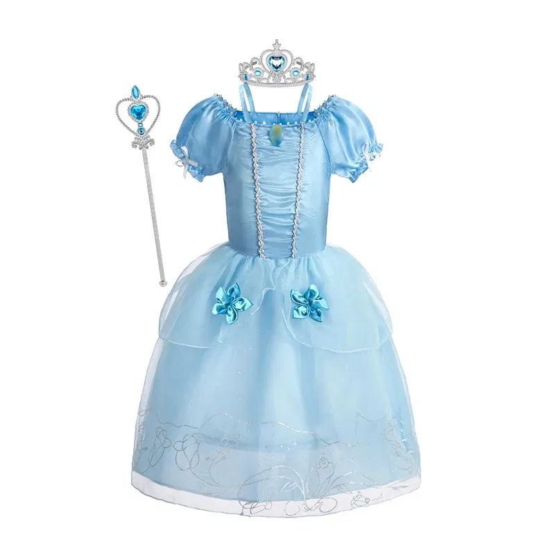 Color: Pink, Kid Size: 2T - Disney Deluxe Elegant Rapunzel Princess Ball Gown Fancy Birthday Party Dress Cinderella Vestidos Costume Play Carnival Apparel