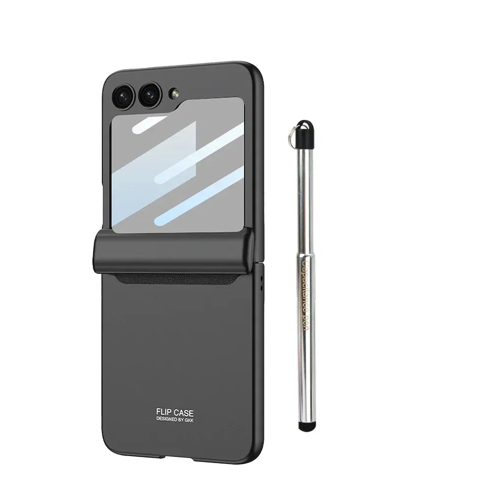 Color: Blue, Bundle: Case & Screen Protector - For Samsung Galaxy Z Flip 6 Magnetic Phone Case with Stylus Pen Hinge Protection Drop-Proof Protective Shell for Z Flip6 Covers