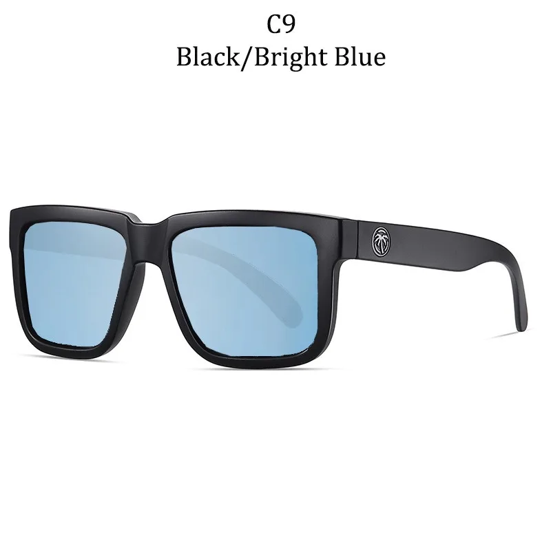 Lenses Color: Pink - NEW High quality luxury Heat Wave brand Polarized sunglasses square Conjoined lens Women men sun glasses UV400HW02