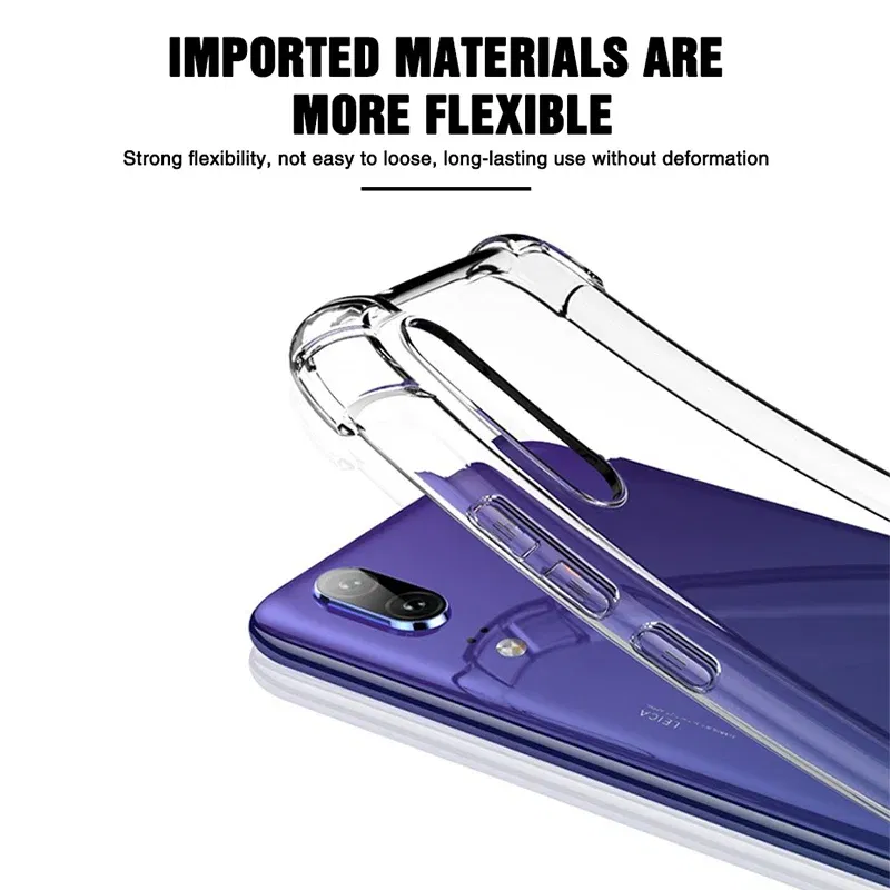 Color: Beige, Material: CANVAS - Soft TPU Silicone Shockproof Phone Case For Huawei Honor 8X MAX 9X X10 Play 3 3E 4T Pro Transparent AirBag Anti Knock Back Cover