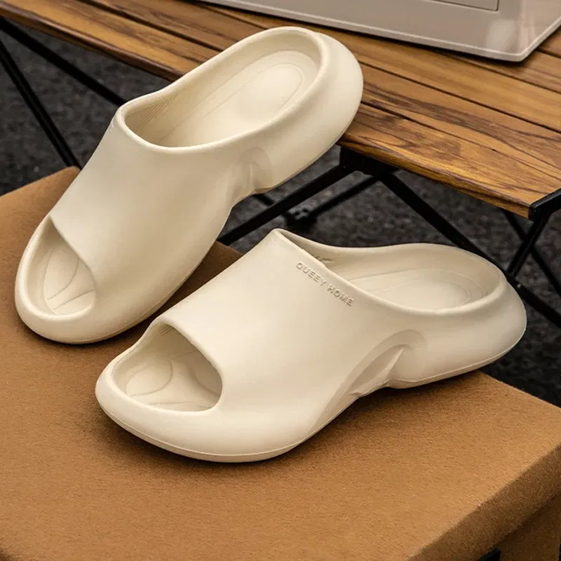 Color: black, Shoe Size: 40-41 - High Quality EVA Soft Thick Soled Slippers Women's Summer Fashion Wear Slippers Home Home Sandals Men's Beach Shoes