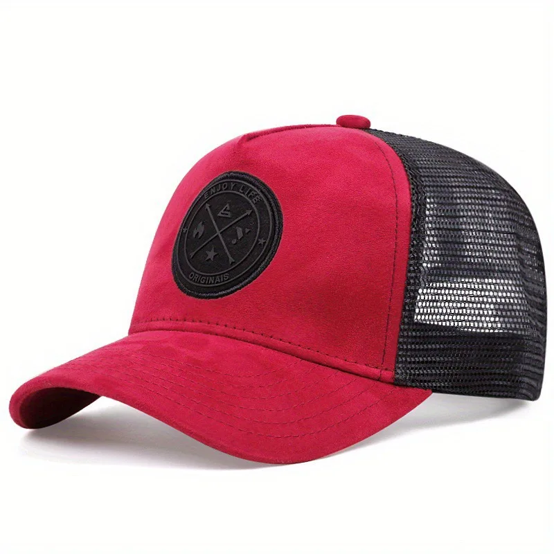 Color: black, Size: Adjustable - Hot Sale Unisex Cap ENJOY LIFE Letter Patch Baseball Caps Men Women Trucker Hat