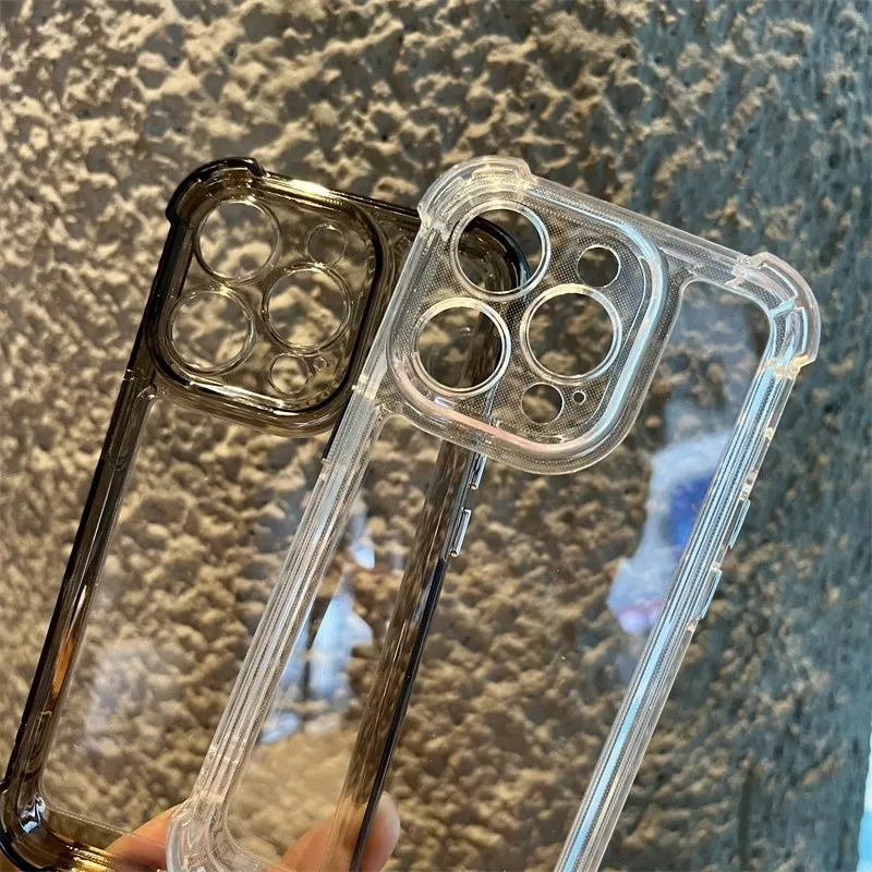 Material: ABS, Color: black - Vanuoxin Luxury Shockproof Case for iPhone 15 14 13 12 11 Pro Max with Electroplat Button Bumper Phone Back Cover Clear & Black