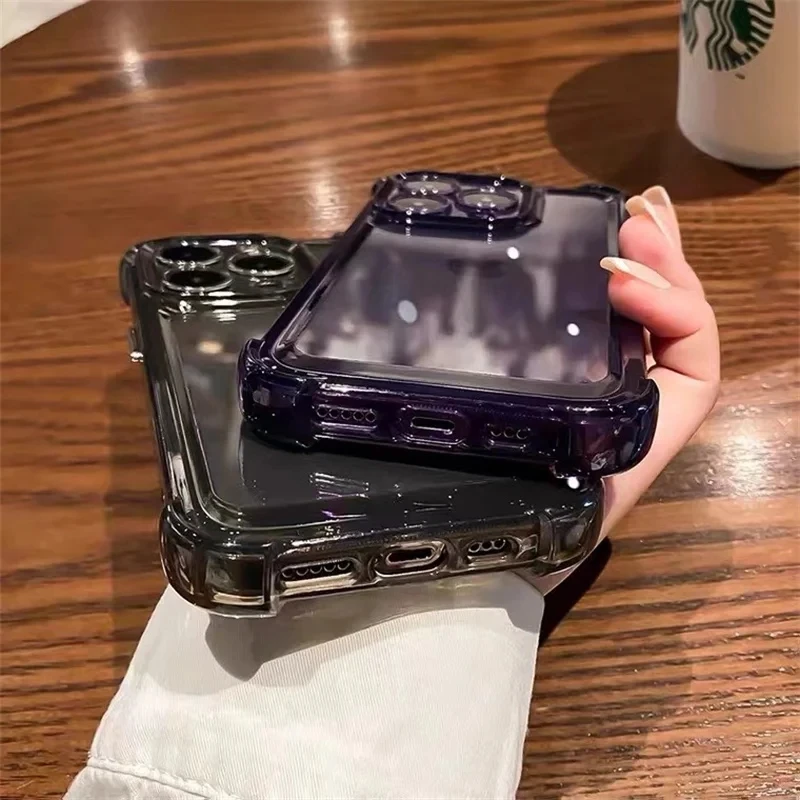 Material: ABS, Color: black - Vanuoxin Luxury Shockproof Case for iPhone 15 14 13 12 11 Pro Max with Electroplat Button Bumper Phone Back Cover Clear & Black