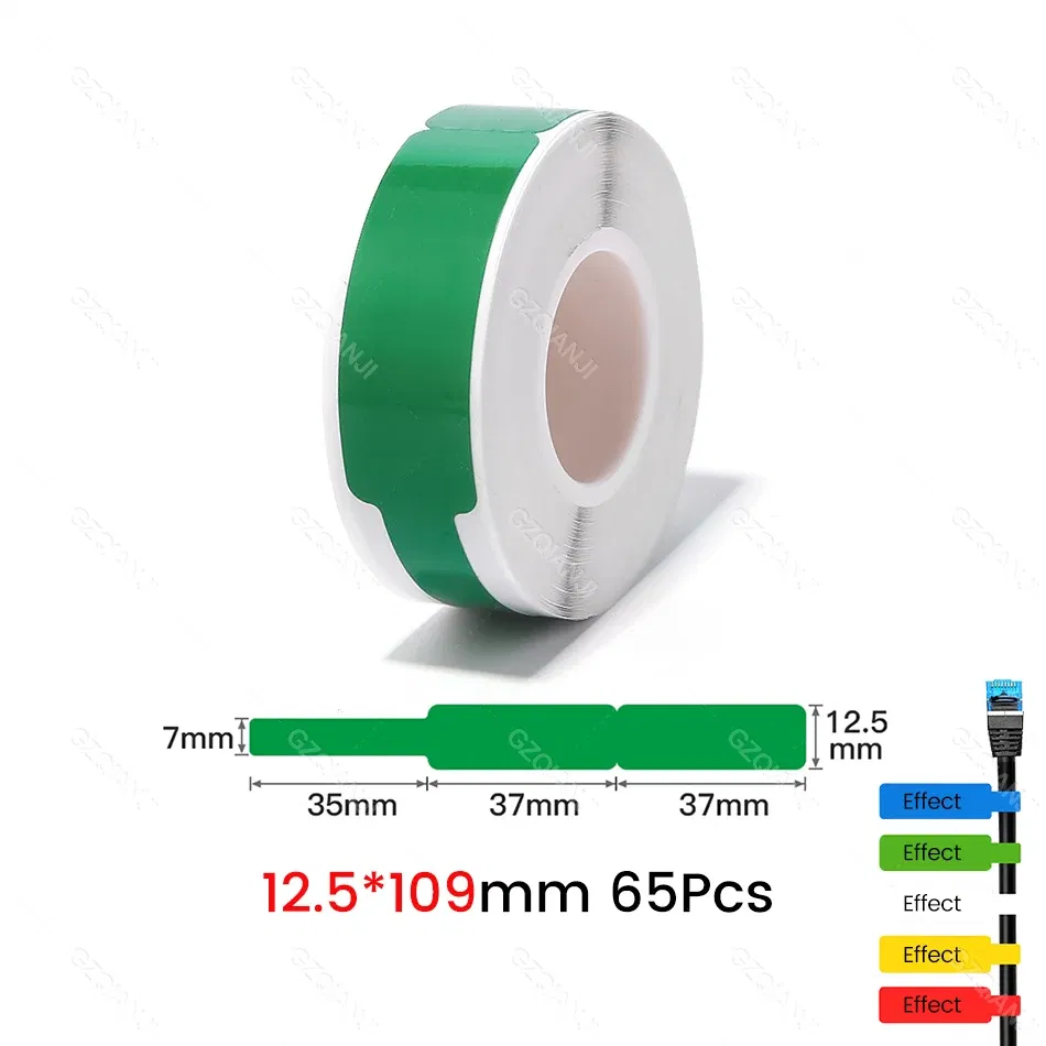 Color: BK - NIIMBOT Sticker Self-adhesive Label Thermal Papers for D11 D101 D110 Mini Printer White Colorful Waterproof Cable Tape Rolls