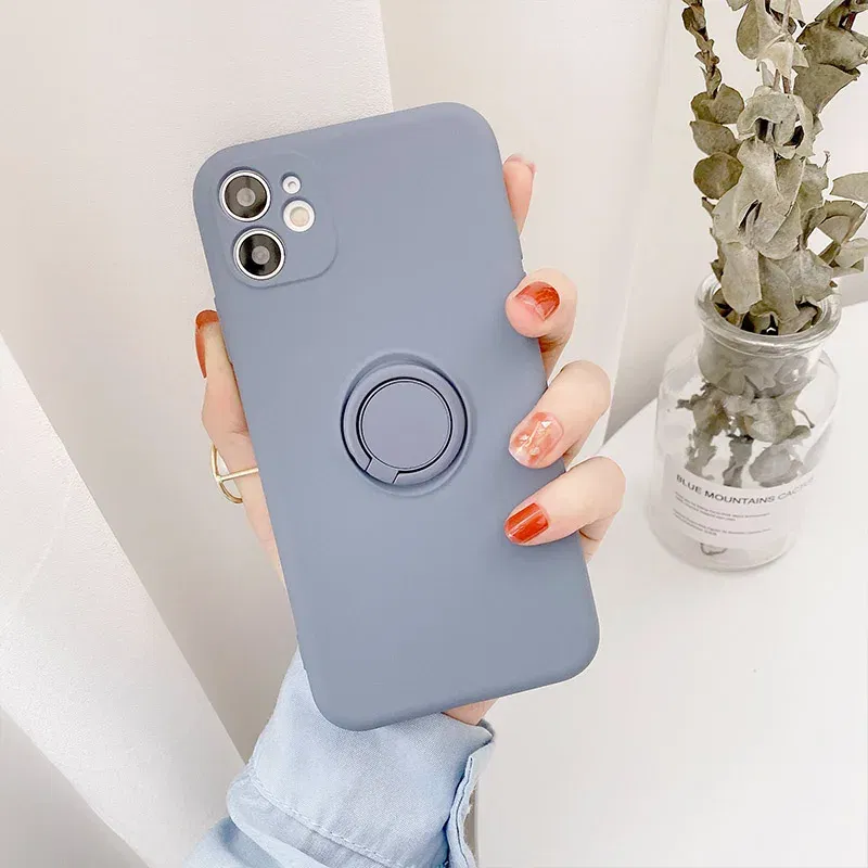 Color: BRIGHT PINK, Ships From: CHINA, Material: POLYESTER - With Ring Holder Phone Case For Samsung Galaxy S25 Ultra S24 S23 S22 S21 Plus A13 A52 A53 A54 TPU Soft Back Cover