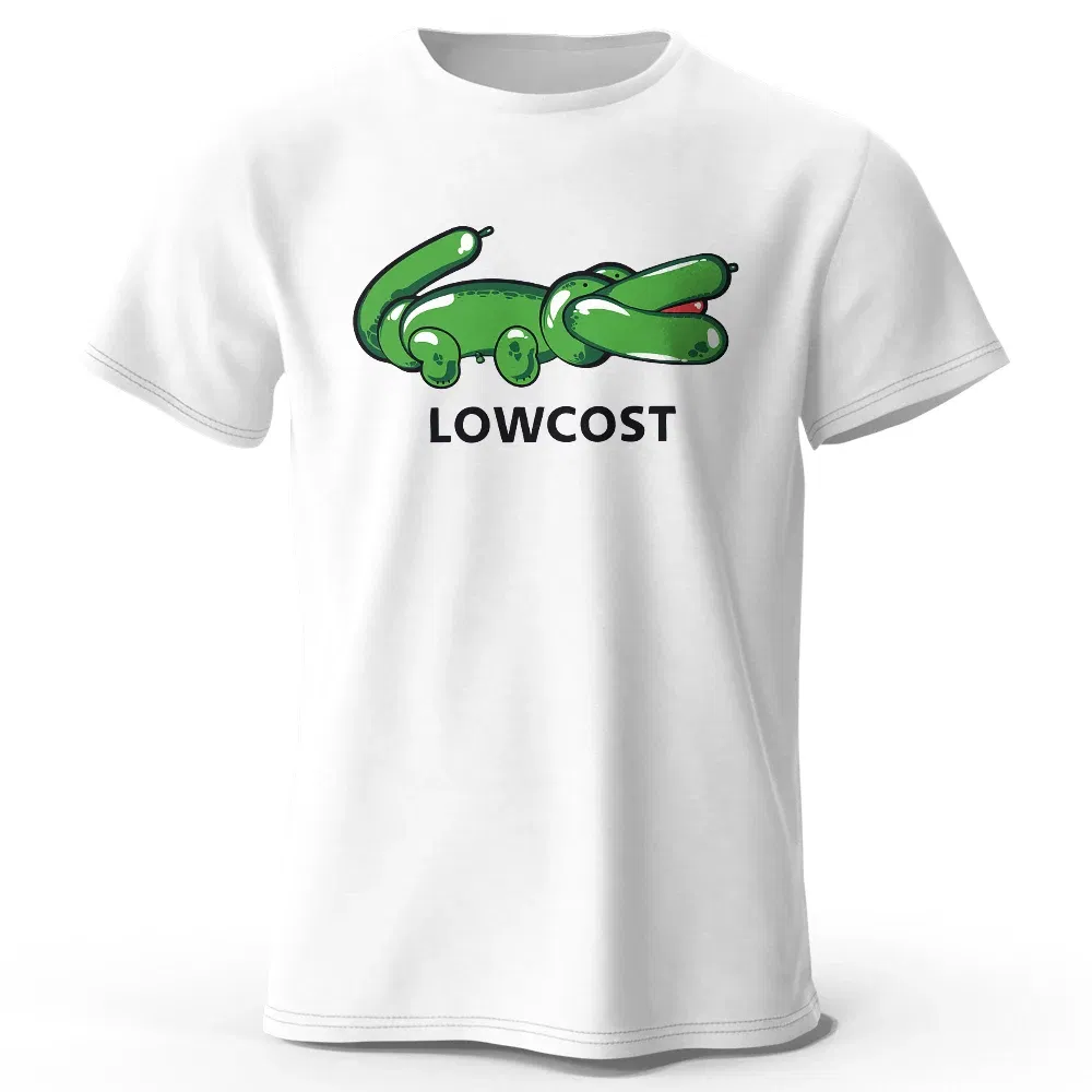 Color: Dark Grey, Size: XL - Men's The Lowcost Printed T-Shirt 100% Cotton Oversized Funny Graphic Tees for Men Women Summer Tops