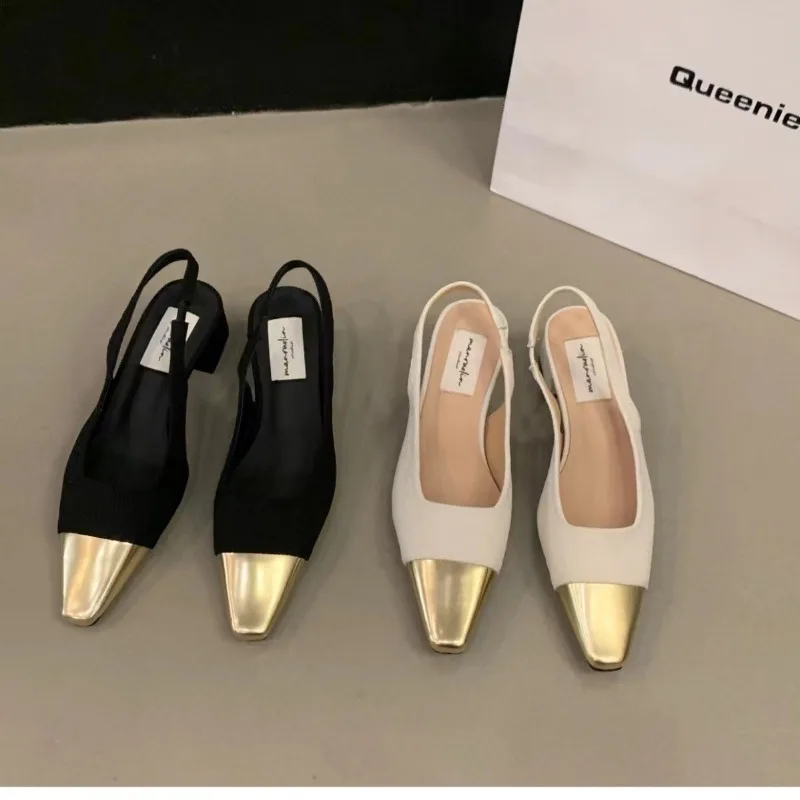 Color: black, Shoe Size: 36 - Fashion Women's Shoes Women's Dress Shoes Mid Heel Wedding Sandals All Matching Pointed Princess Shoes