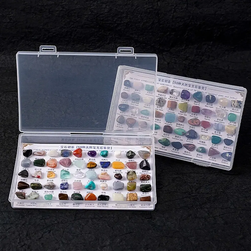 50PCS/Box Mineral Specimens Natural Gems And Jades First Appreciation Geography Teaching Raw Gemstones Healing Crystal Decor