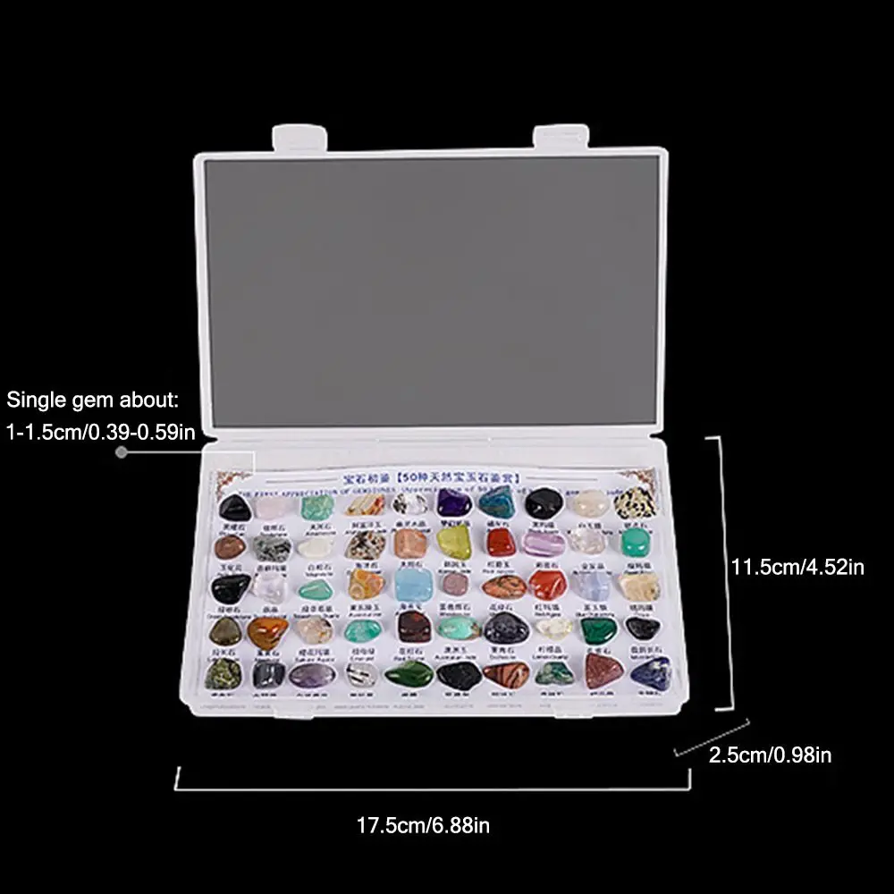 50PCS/Box Mineral Specimens Natural Gems And Jades First Appreciation Geography Teaching Raw Gemstones Healing Crystal Decor