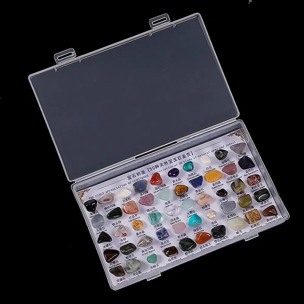 50PCS/Box Mineral Specimens Natural Gems And Jades First Appreciation Geography Teaching Raw Gemstones Healing Crystal Decor