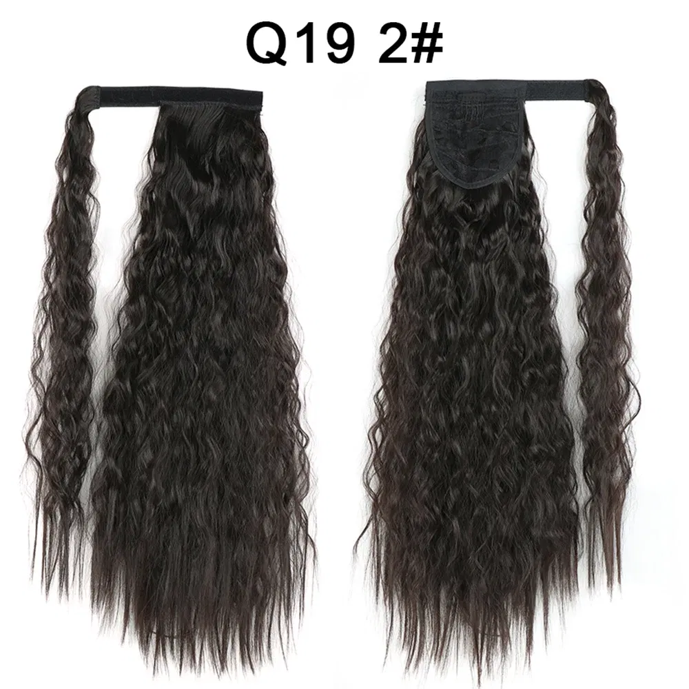 Color: #26 - LINWAN Synthetic Long Straight Wrap Around Clip In Ponytail Hair Extension Heat Reistan Pony Tail Fake Hair