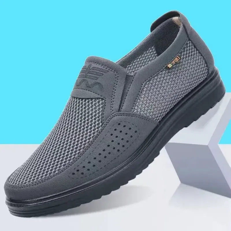 Color: Dark Grey, Shoe Size: 45 - 2023 Summer Hot sale Sneakers Men Fashion Casual Walking Shoes Breathable Mens Loafers Zapatillas Hombre men casual shoes
