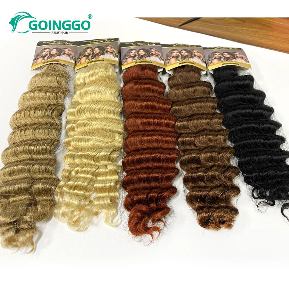 Color: T4/27/30, Stretched Length: 18inches - Pre-Colored Brazilian Deep Wave Bulk Human Hair No Weft Remy Bulk Human Hair 14 To 28 Inch Bulk Hair Extension Crochet Braids